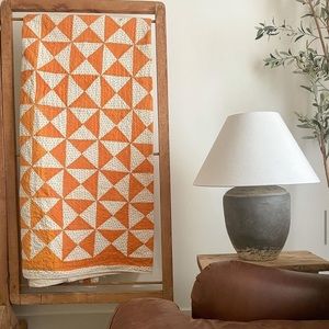 Late 1800s Cheddar orange quilt